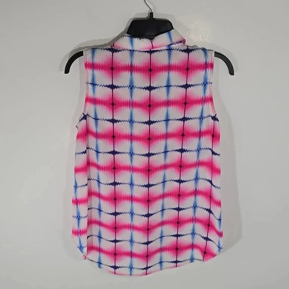 {Michael Stars} Womens Tie Dye Sleveless Button-Down Blouse - Size S - Picture 4 of 11